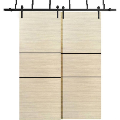Solid Manufactured Wood Panelled Wood Finish Barn Door