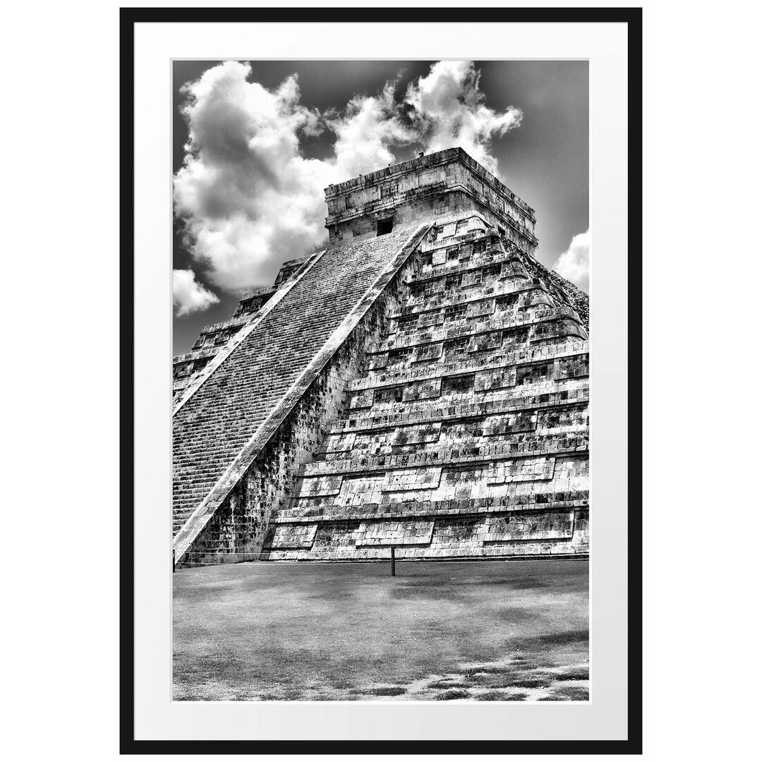 Gerahmtes Poster Maya Pyramide in Mexico