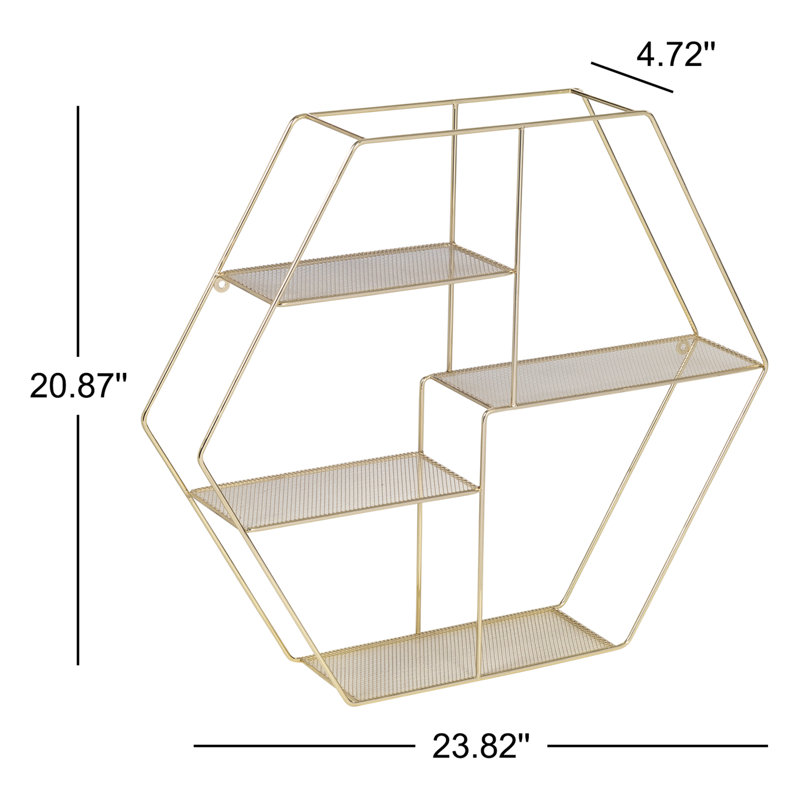 Amirul 4 Piece Hexagon Metal Accent Shelf