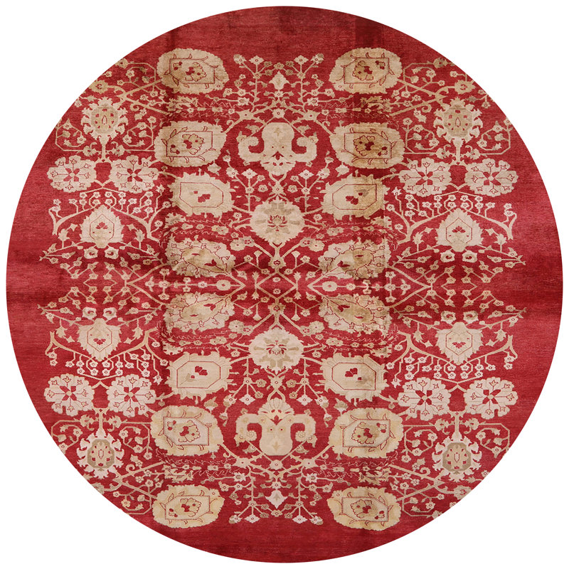 Tapis oriental rouge / beige Laren, Rond 3 pi