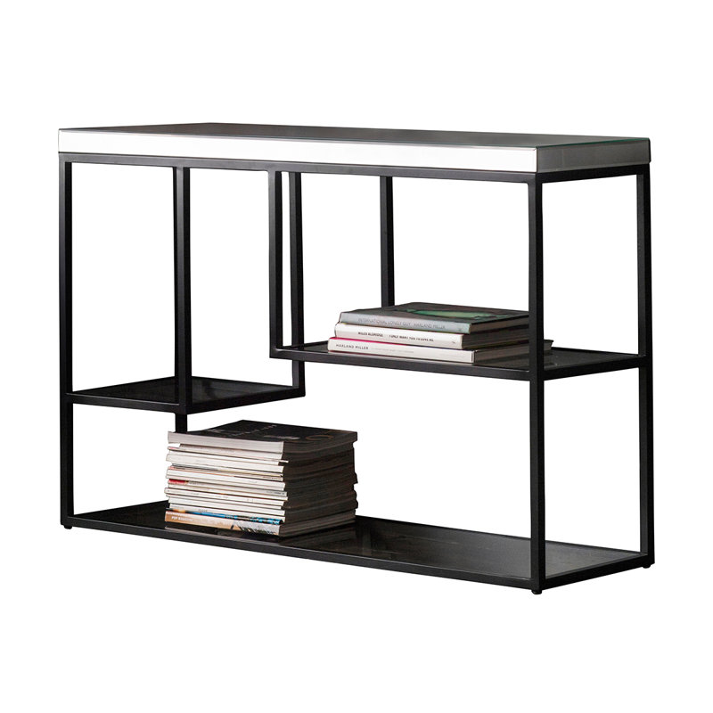 Brezza 120cm Glass Top Console Table, Black