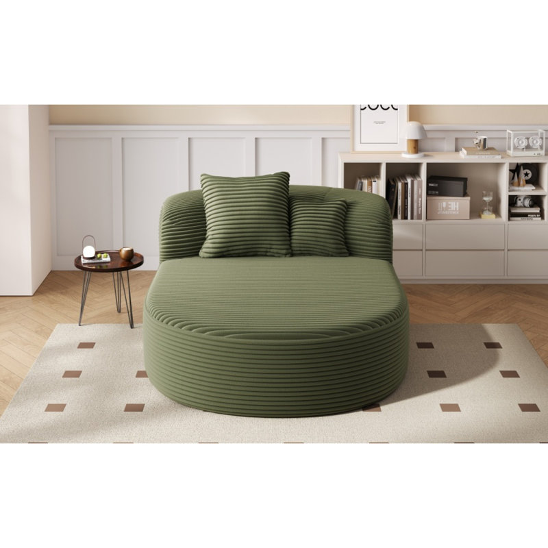 Canapé de style moderne avec méridienne 51,6 "avec deux coussins de soutien pour le salon, Vert