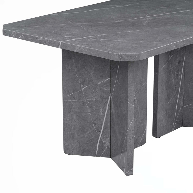 Merredith 6-Piece Modern Style Dining Set,,dining room set,dinning table set, Gray, Black/Gray, Black/Gray