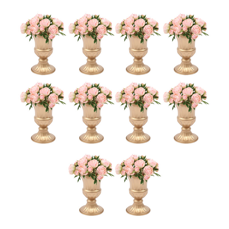 6.3" Tall Wedding Flower Vase Metal Gold Floral Stand for Table