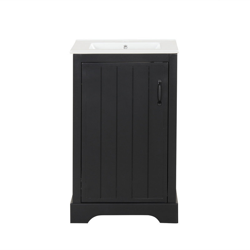  Meuble-lavabo de 20 po Vesselka, Noir, noir, noir, noir