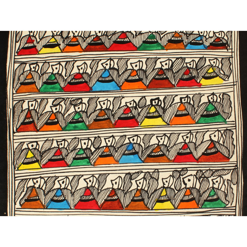 Peoples In Traditional Dress | Madhubani Painting On Handmade Paper