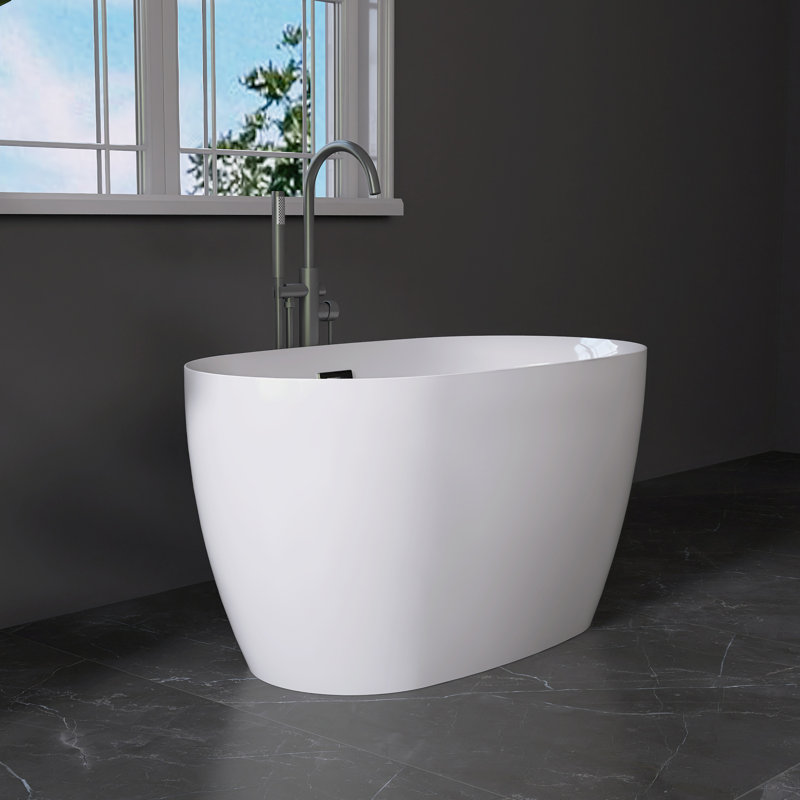 51" x 28" Freestanding Acrylic Soaking Bathtub Bathroom Tub