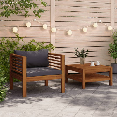 Chaise de patio avec coussins Sumika