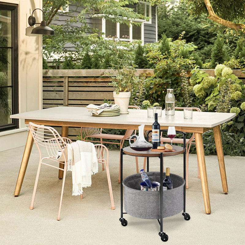 Table d'appoint Rolling, Brun