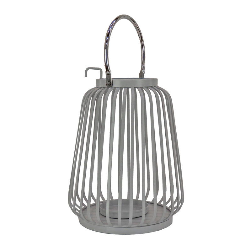Iron Tabletop Lantern, 12.60" H x 9.80" W x 9.80" D