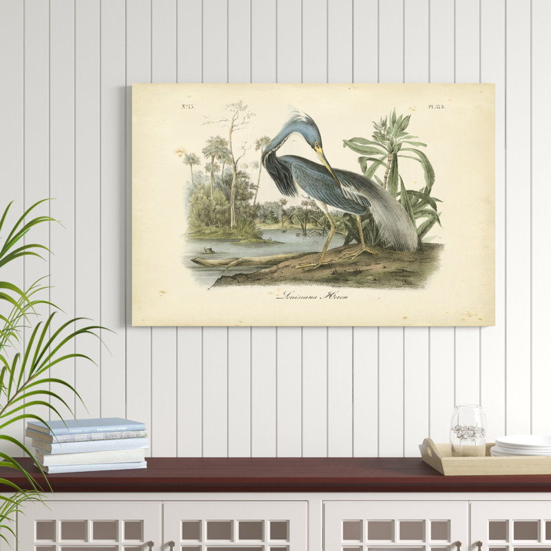 Louisiana Heron, peinture sur toile, H 32 po x l 48 po