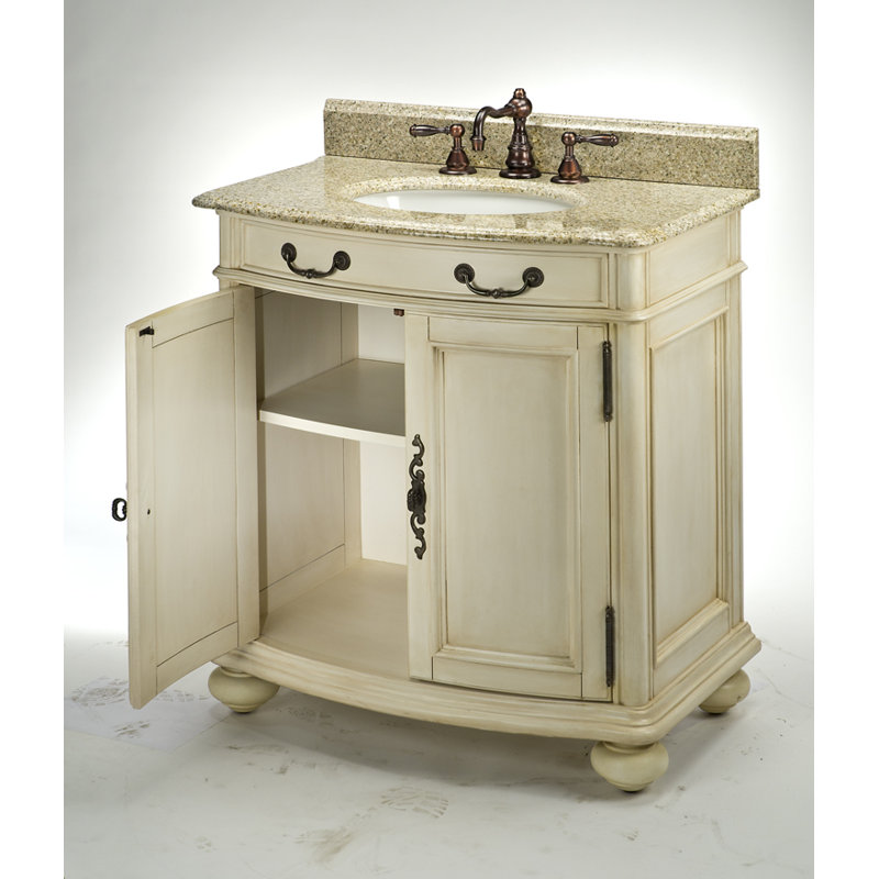 Base de meuble-lavabo simple 30 po Madison seulement, Blanc antique