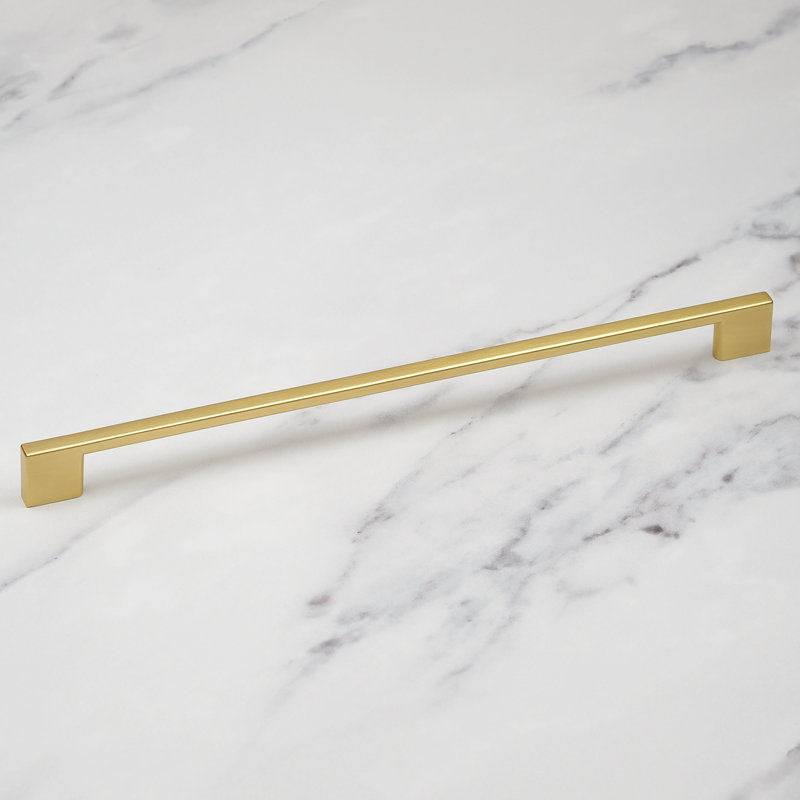 Brushed Brass Slim Square D-Bar Handles, 320mm