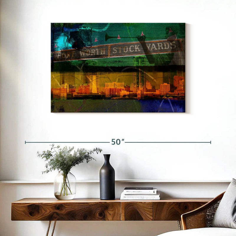 Kavia Ft. Worth Collage, 24" H x 36" W