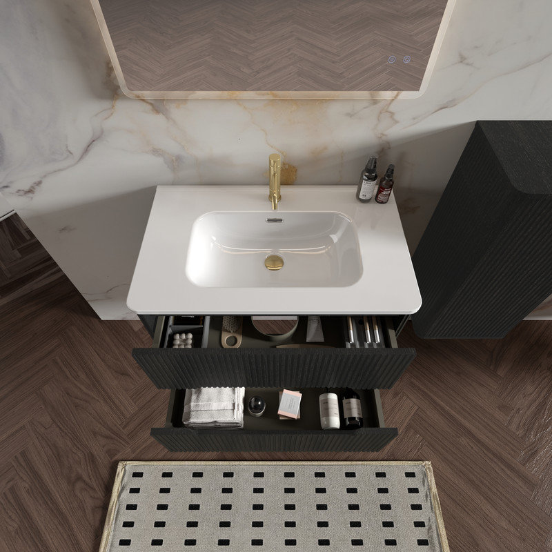 Meuble-lavabo simple avec comptoir de lavabo intégré, 30"