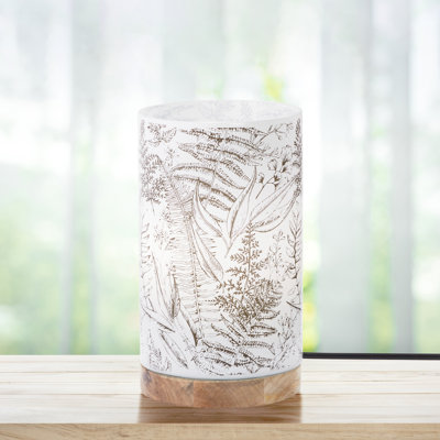 10.5"H Nautical Coast White Cylinder Shade Block Base Accent Lamp 