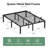 14'' Black Metal Platform Bed Frame With Steel Slat Support, No Box Spring Needed