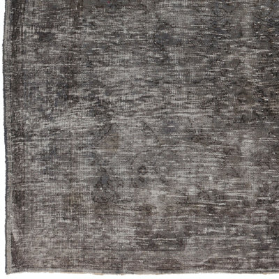 6x9 Ft Distressed Vintage Handmade Turkish Rug Over-dyed in Grey Colours