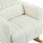 Chaise berçante d'appoint en velours, de couleur blanc crème, amplement d'espace pour s'étirer, douce pour soulager le stress, chaise au design simple et épuré, assise spacieuse et relaxante, douce au toucher, verticale
