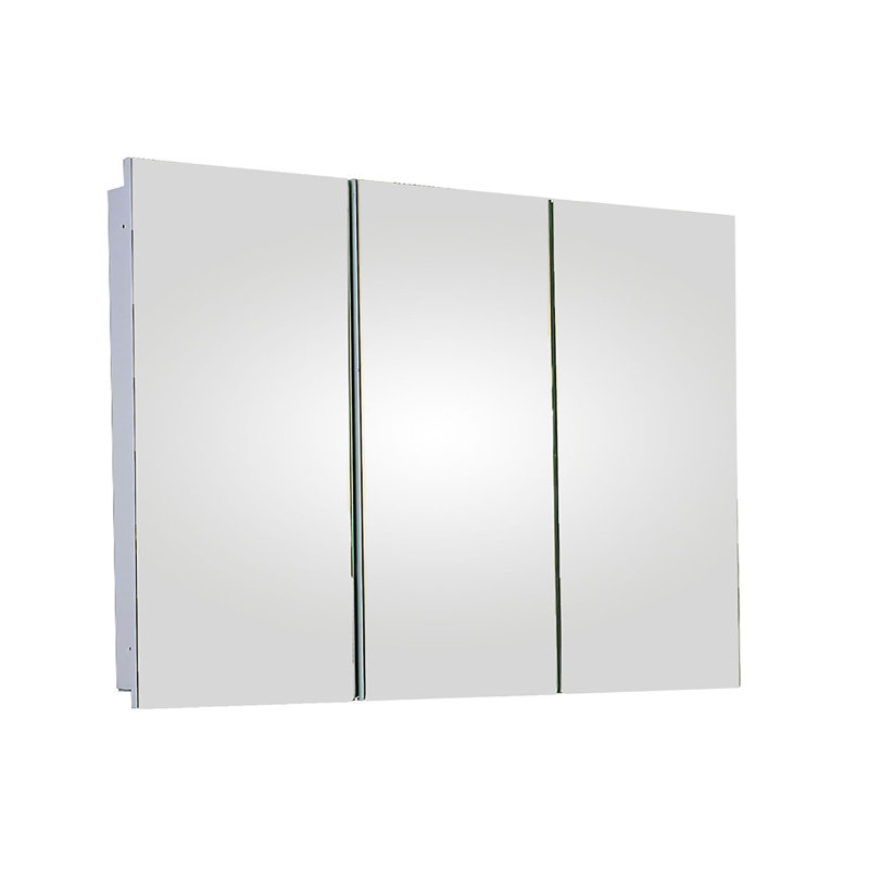 Deandre Tri-View Medicine Cabinet, 48" x 36", Flat Polished Edge
