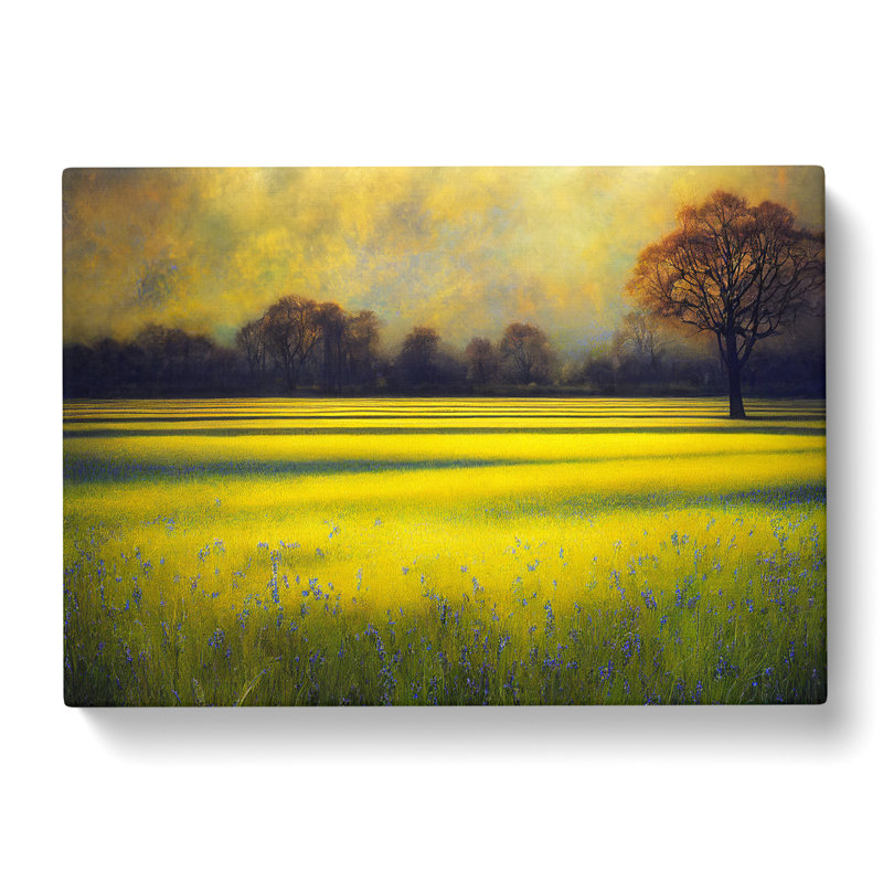 Luscious Bluebell Field - Wrapped Canvas Print, 35cm H x 50cm W x 3cm D