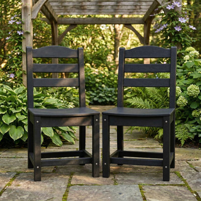 Chaises de salle à manger d'extérieur en PEHD toutes saisons (ensemble de 2)