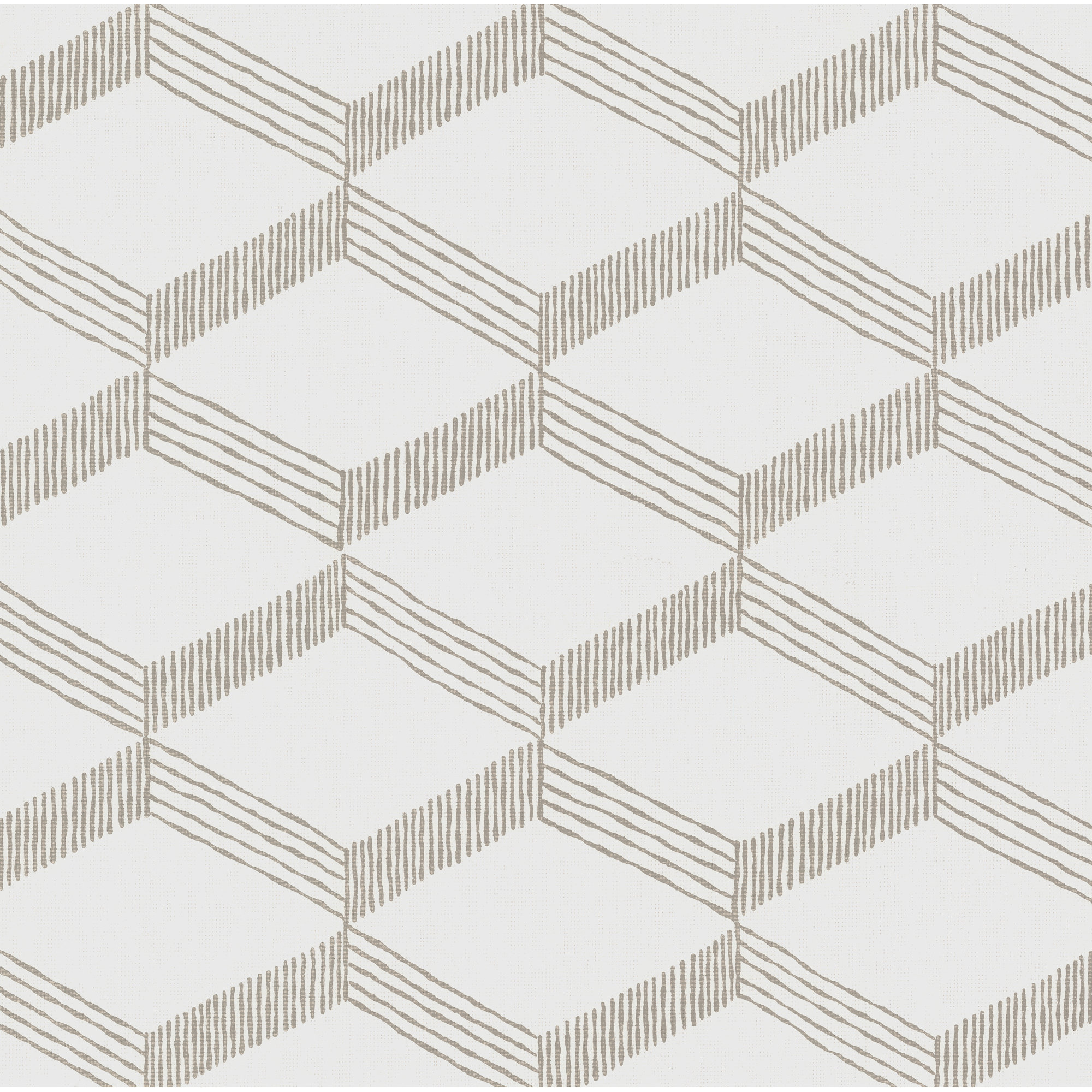 Aislin Mid-Century Geometric Wallpaper, Beige/White