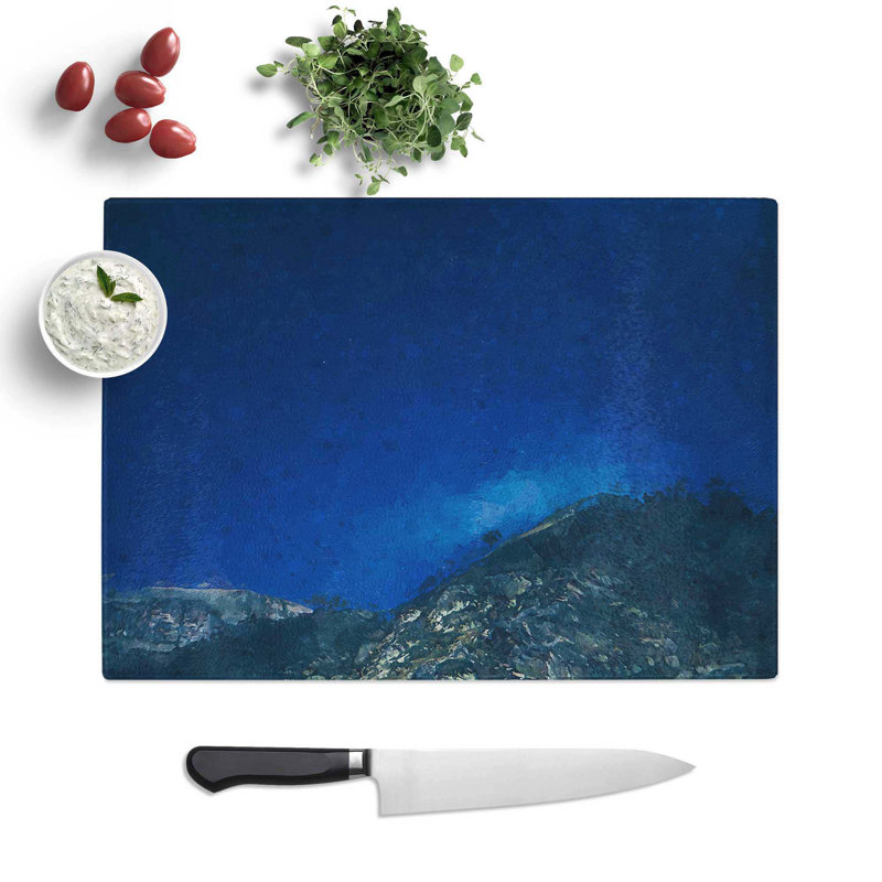 Tempered Glass Starry Sky over Andorra Chopping Board, 39 cm W x 28.5 cm L