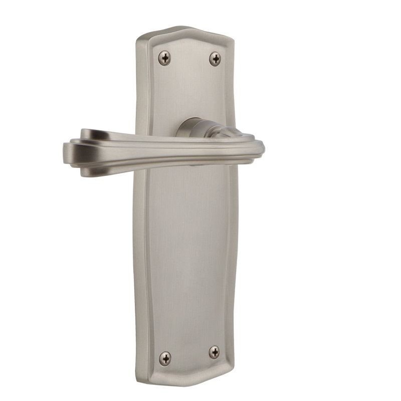 Assiette double Prairie avec levier Fleur, Nickel satiné