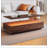 Modern Walnut Rectangular LED Lights Coffee Table with 2 drawers in 47.2"-1836429804
