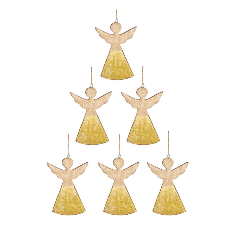 Ornement en forme d'ange en bois