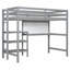 Lit mezzanine en bois avec tablettes, bureau et tableau d'écriture-465113271