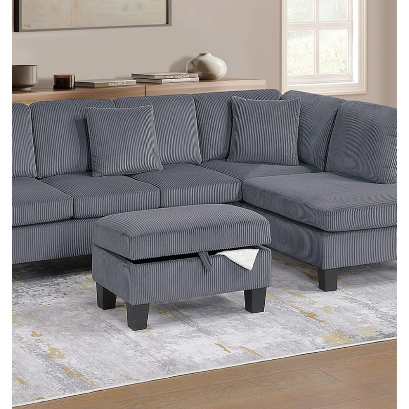 Ensemble de canapé modulaire 3 pièces RAF, Dark Gray, Polyester, Dark Gray