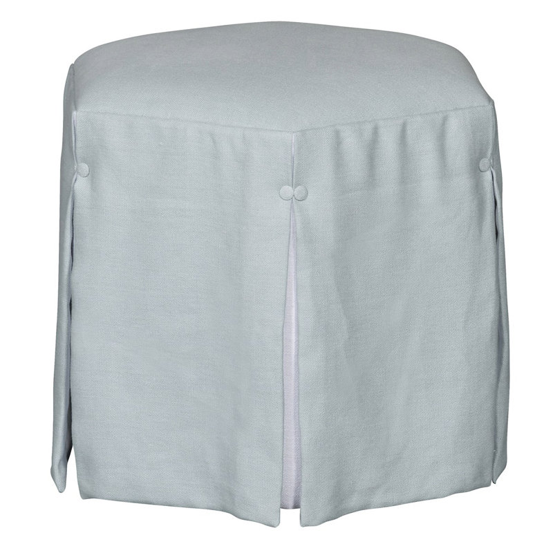 Aubree Hexagon Waterfall Skirt Ottoman, Tuck Cobalt