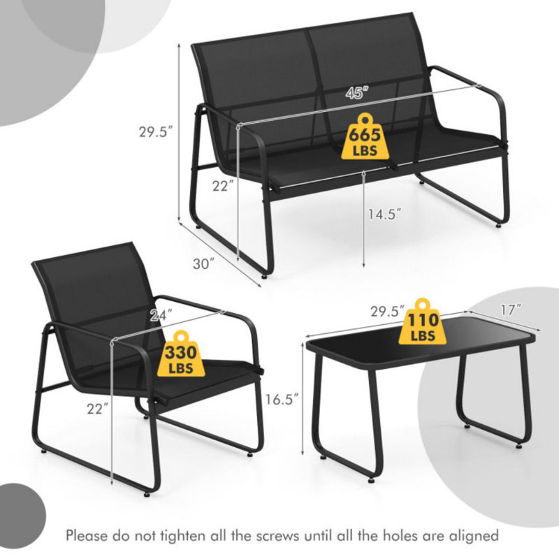 Bebee 4 - Person Patio Conversation Set
