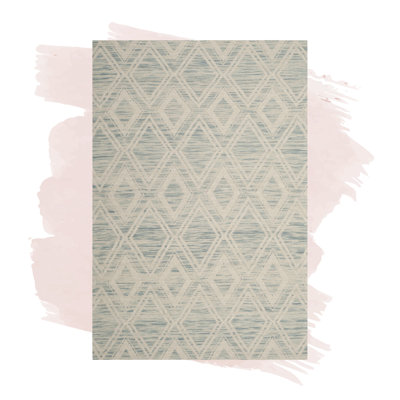 Amritpal Hand Loomed Wool And Cotton With Latex Geometric Rug