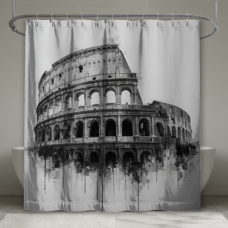 Rideaux de douche Roman Colosseum Illustration, L 70 po x H 84 po