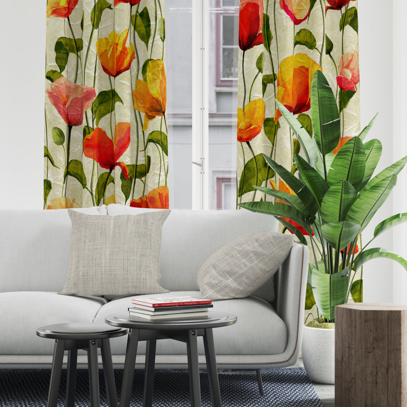 Semi Sheer Curtain Pair, 20" W x 52" L