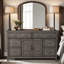 Commode 6 tiroirs, 2 portes, finition gris fumé