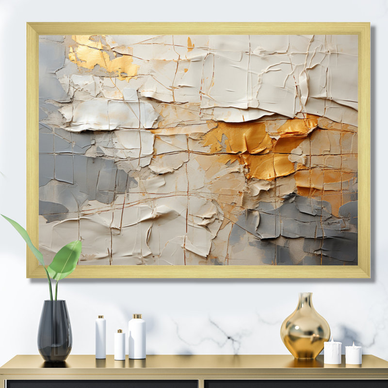 Gervon Transcendent Textures IV, H 24 po x l 32 po x P 1 po, Encadrement doré