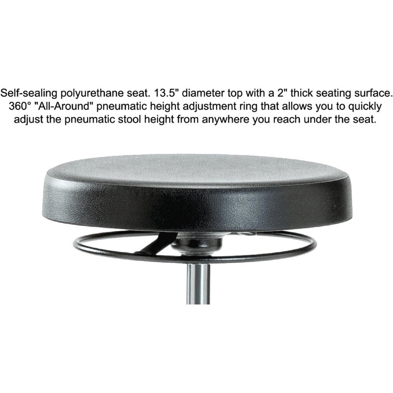 PERCH Work Stool | Desk Height 16-21", 21" H x 24" W x 24" D