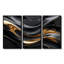Captivating Gold and Black Marble III - Abstract Modern Waves, ensemble d'art mural-107212551-107212559