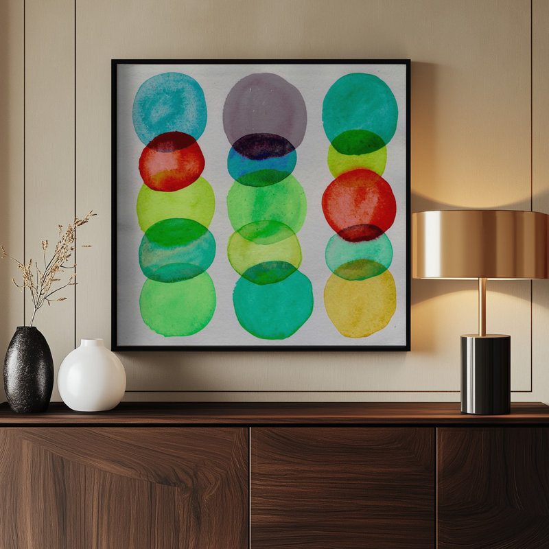 Wrapped Canvas Print, Green/Red/Grey