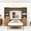 Grand lit escamotable avec tablettes et armoires de rangement
