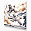 Chiens, caniche, art mural sur toile grise-138375902