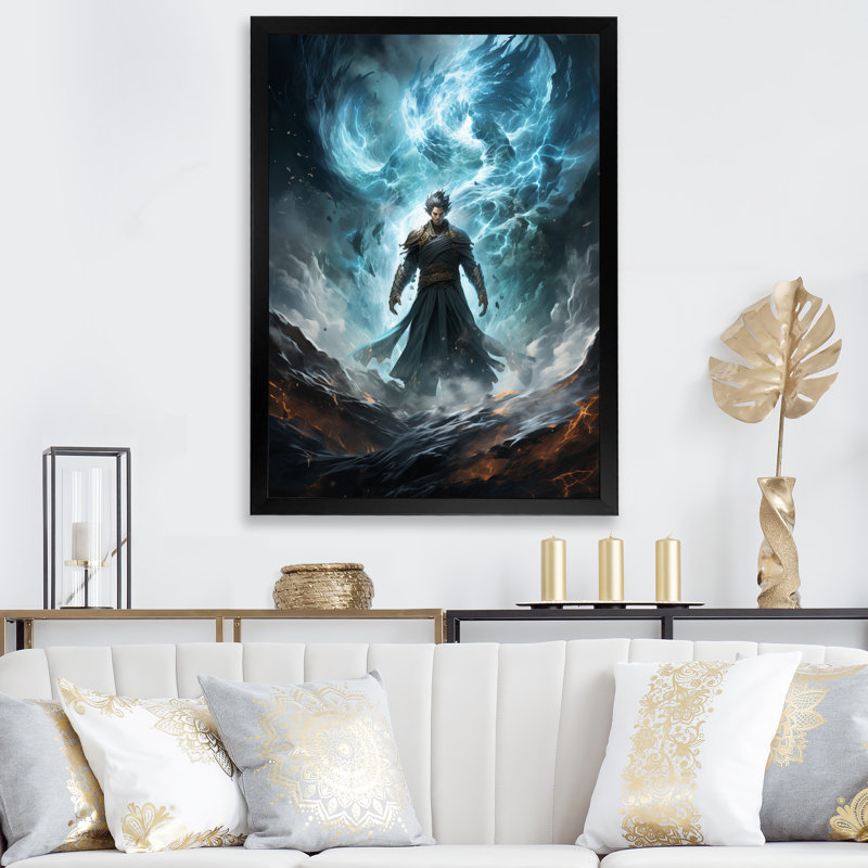 «Powerful Superhero IV - Superheros», reproduction sur toile, Cadre photo noir, H 44 po x l 34 po x P 1,5 po