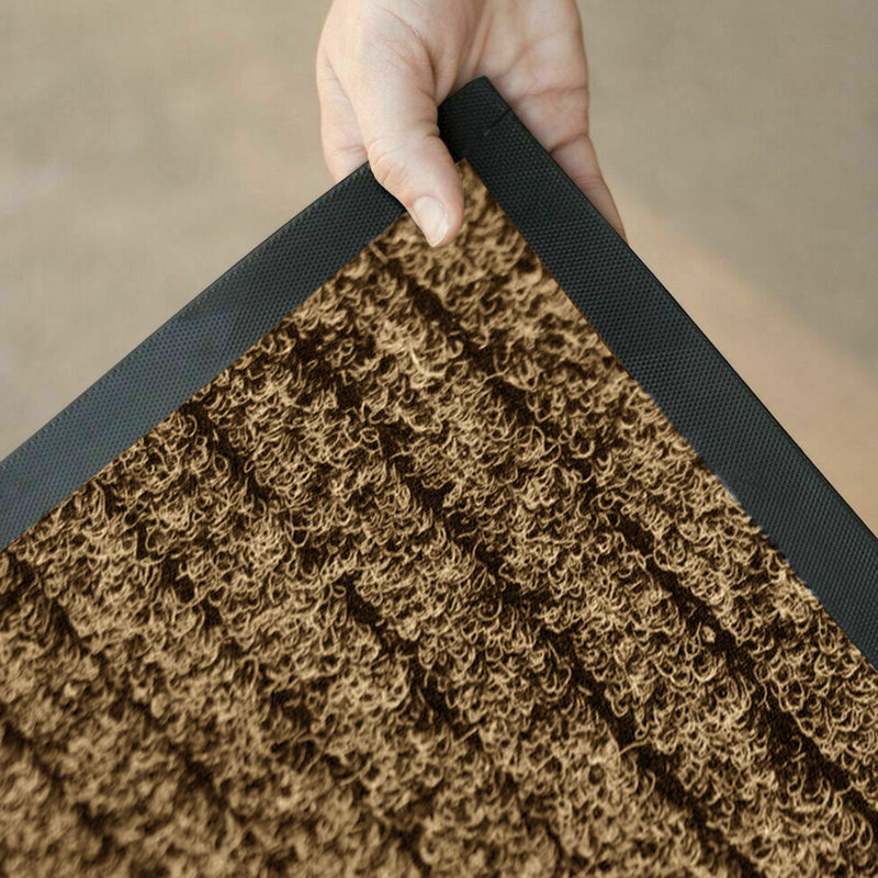 Aspire Homeware Non-Slip Indoor & Outdoor PVC Rubber Doormat, Reactangle (40cm W x 60cm L), Brown