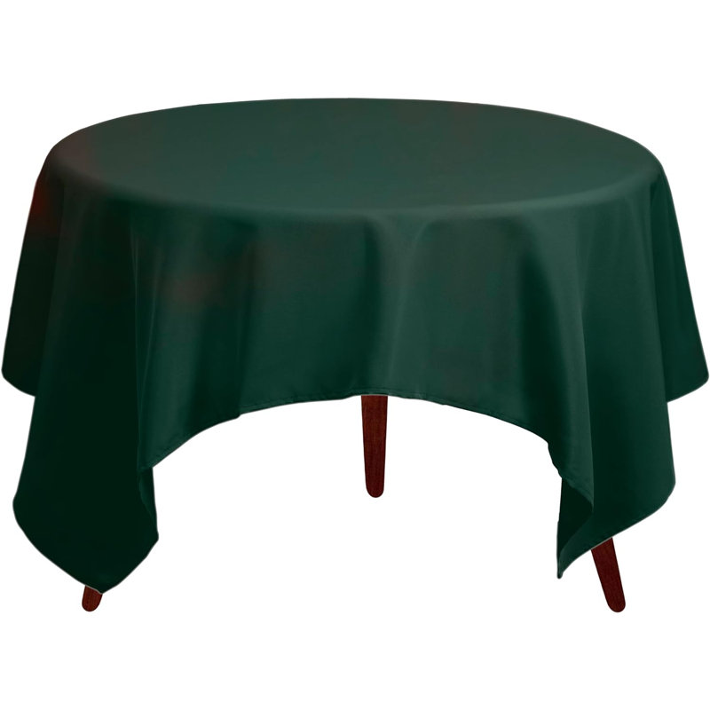 Amilliana Square No Pattern Polyester Tablecloth, 85" Square, Hunter Green