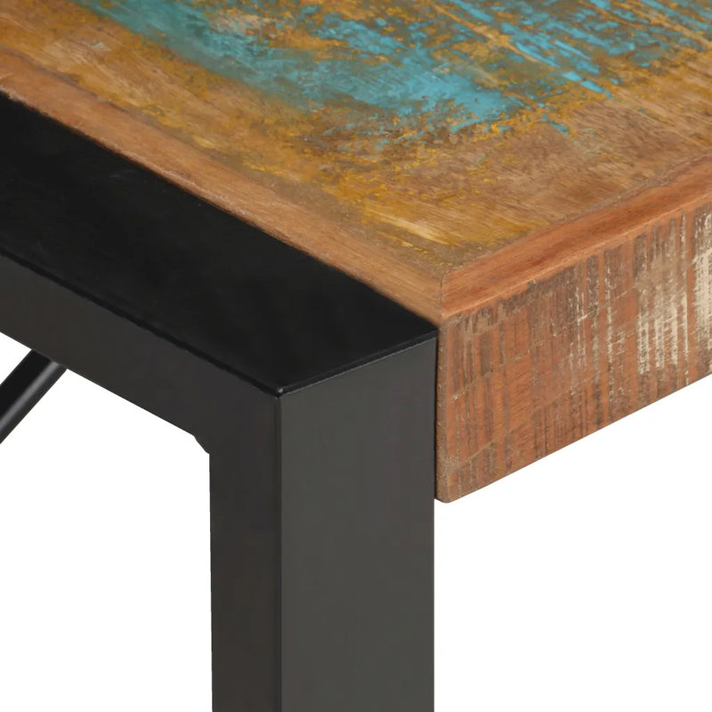 Danville Coffee Table Solid Wood, Brown/Blue, Black, 40cm H x 180cm W x 90cm D