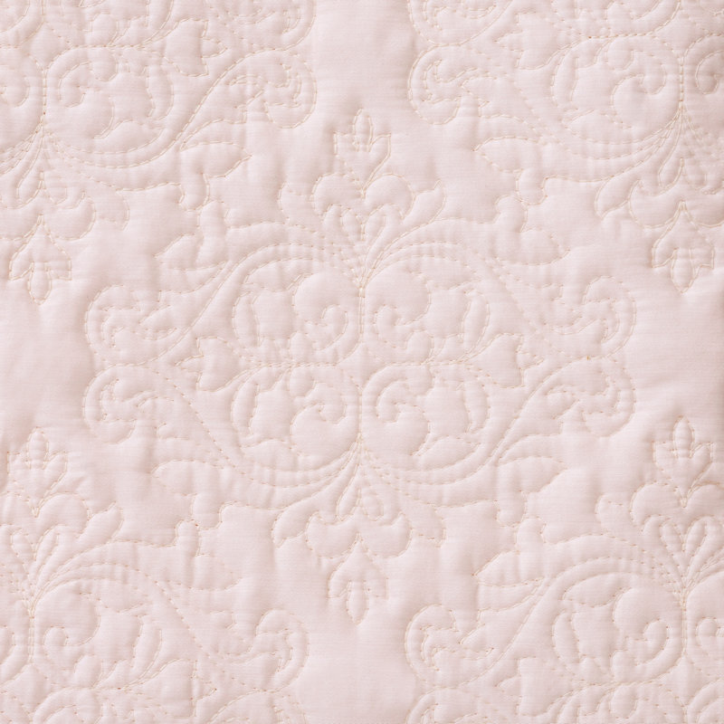 Ensemble de courtepointe standard en coton 200 pièces 3 pièces, Grand renoncement + 2 grandes taies décoratives, Rosé